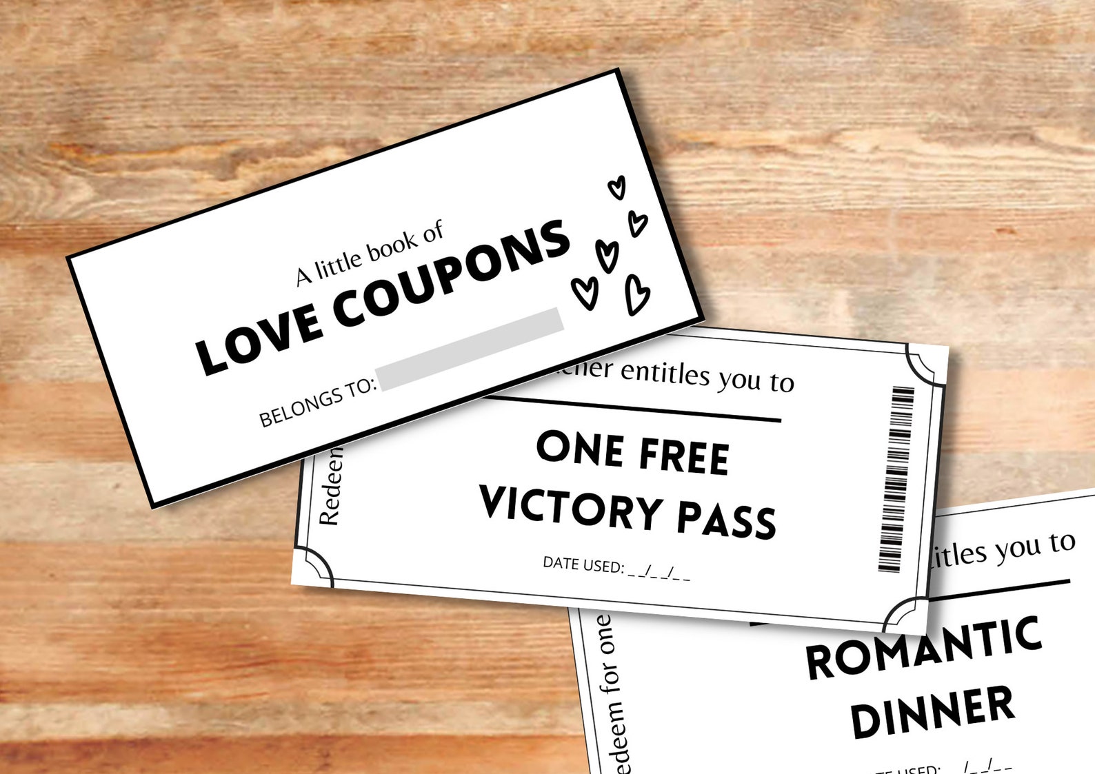 Printable Love Coupon Book Printable Coupons for Boyfriend / Girlfriend ...