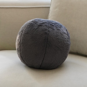 Plush Ball Pillow - Plush Cushion - Fur Ball Pillow - Ball Pillow - Round Pillow - Decorative Pillow - Unique Pillow - Fur Pillow