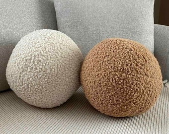 Cuscino a sfera Teddy Boucle - Cuscino a sfera Teddy - Cuscino a sfera - Cuscino a sfera Boucle - Cuscino Boucle rotondo - Cuscino sfera Boucle - Cuscino Tedd