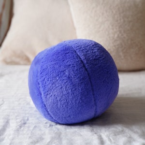 Purple Plush Ball Pillow - Plush Cushion - Fur Ball Pillow - Ball Pillow - Round Pillow - Decorative Pillow - Unique Pillow - Fur Pillow