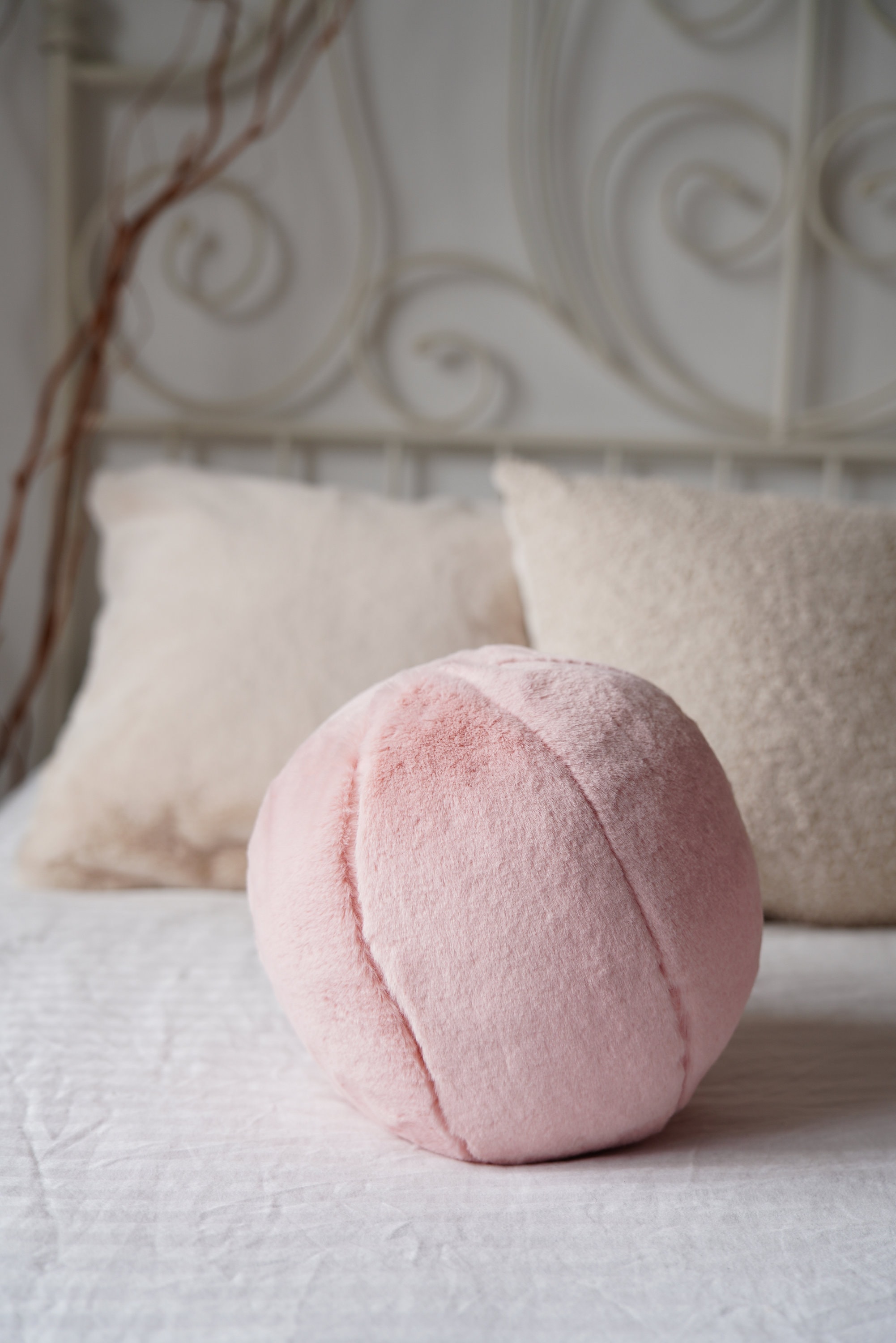 Plush Ball Pillow Plush Ball Cushion Fur Ball Pillow Ball Pillow Round Pillow Decorative Pillow Unique Pillow Fur Pillow Etsy