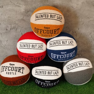 Ball Pillow - Basketball Pillow - Basketball Plush - Embroidered Pillow - Decorative Pillow - Reworked Ball Pillow - Personalized Pillow