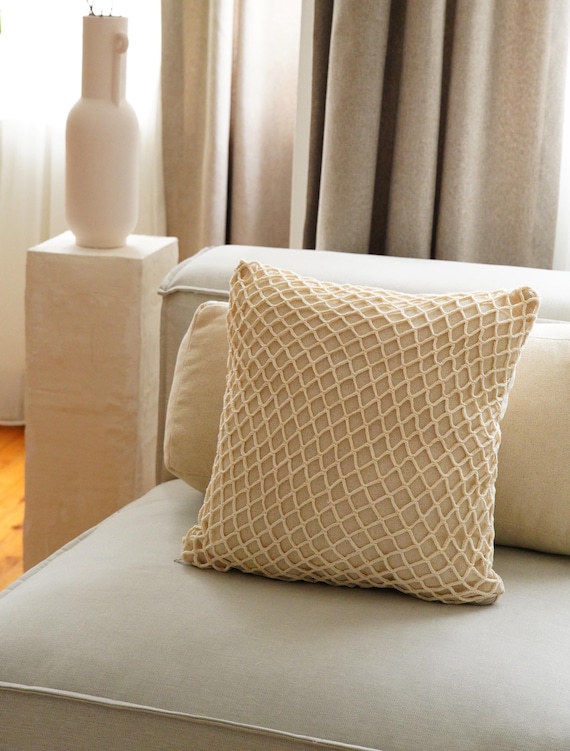 Handmade Linen Pillow Cover: Natural Eco-friendly Throw Cushion