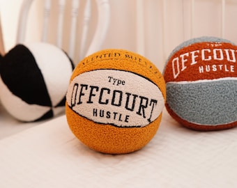 Basketball Pillow Basketball Plush Embroidered Pillow Decorative