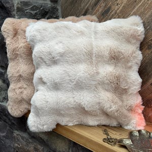 Faux Fur Double Sided Pillow Cover - Faux Fur Pillow Cover - Fall Pillow Cover - Floor Pillow - Plush Pillow - Faux Fur Decorative Cushion