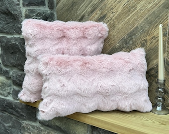 Copricuscino bifacciale in pelliccia sintetica - Copricuscino in pelliccia sintetica - Copricuscino autunnale - Cuscino da pavimento - Cuscino di peluche - Cuscino decorativo in pelliccia sintetica