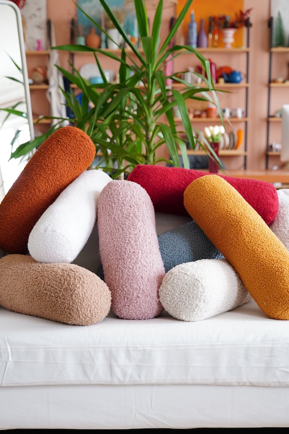 Teddy Bolster Pillow Bolster Pillow Cover Cylindric Pillow Bolster Roll Support Pillow Cover Boucle Bolster Pillow Bolster Pillow Etsy