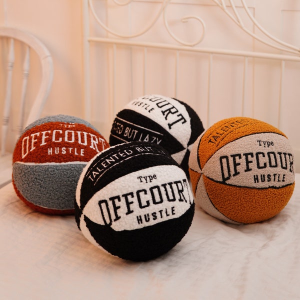 Ball Pillow - Basketball Pillow - Basketball Plush - Embroidered Pillow - Decorative Pillow - Reworked Ball Pillow - Personalized Pillow