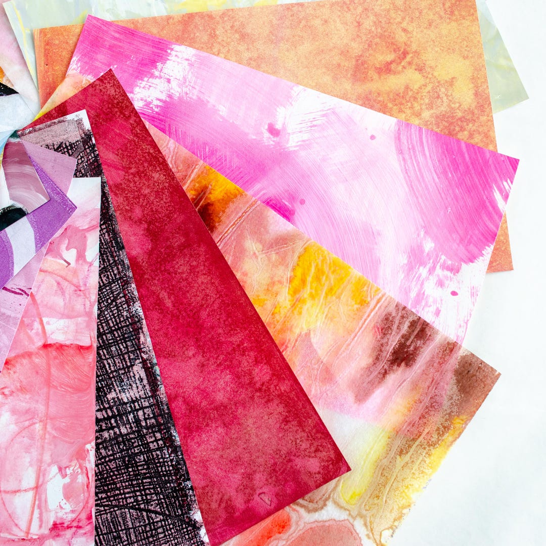 Multicolour Painted Paper Pack - 20 Pieces - 8" X 5" - Etsy