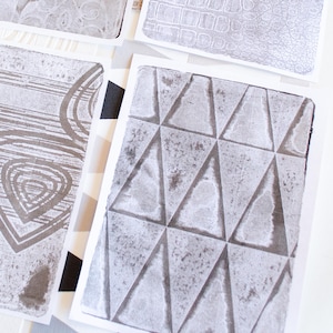 Papiers peints texturés 5,5 x 8,5 pouces, lot de 6, pour impression gel, frottement, monoimpression, revues d'art