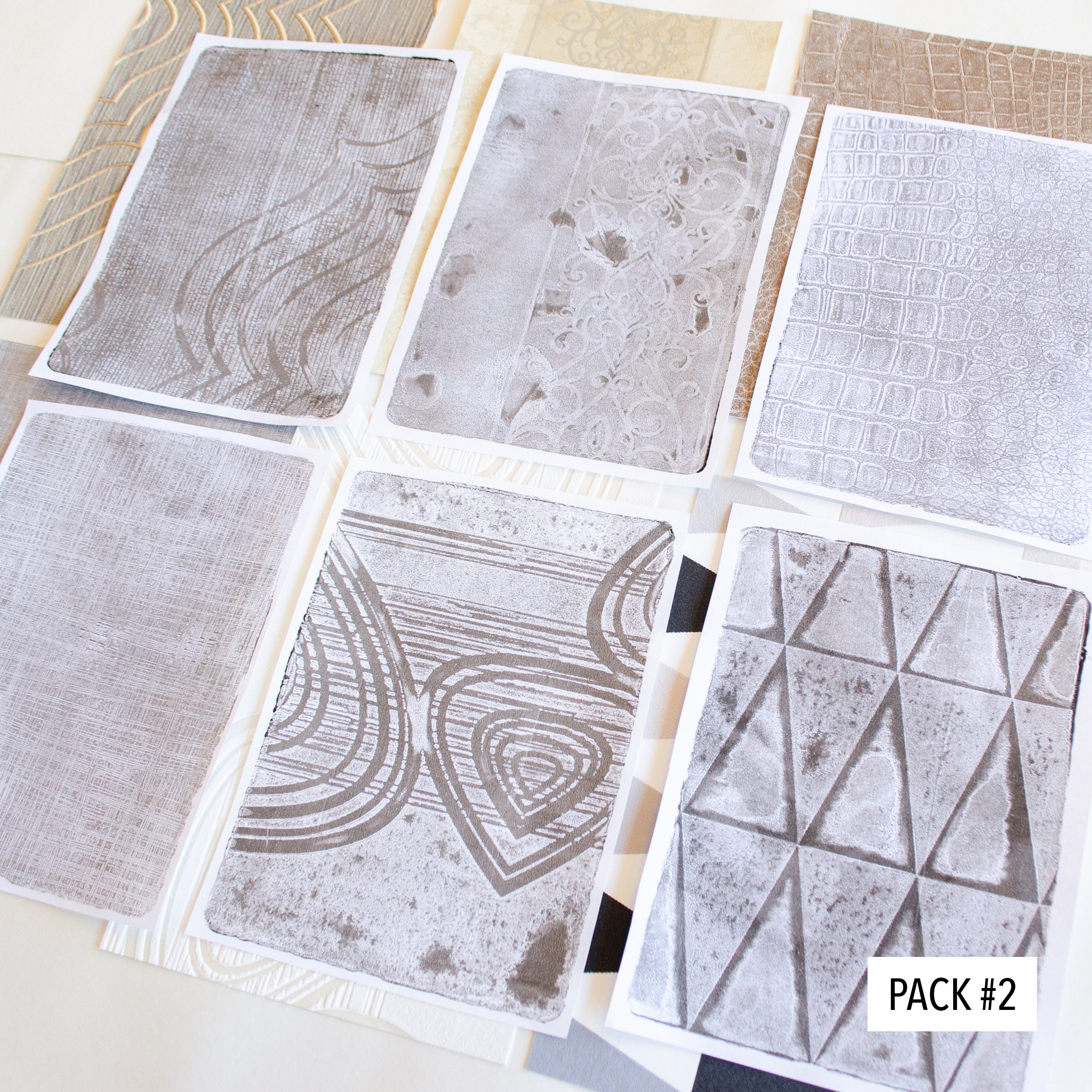 Textured Wallpapers 5.5x8.5, 6 Pack, for Gel Printing, Rubbing ...