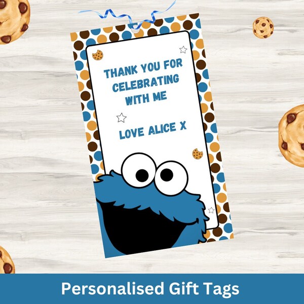 Cookie Monster Personalised Gift Tag