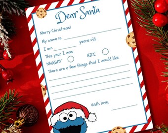 Cookie Monster Christmas Letter to Santa