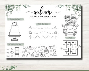 Children's Wedding Activity Placemat  - Includes 2 designs