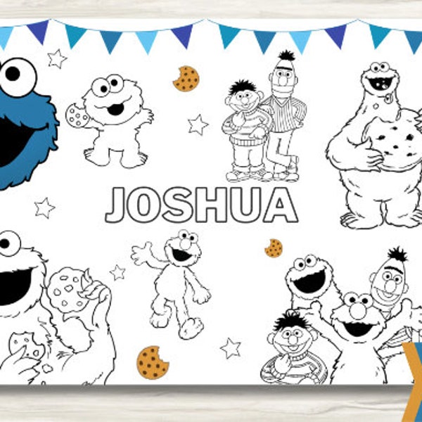 Monster and Friends Colouring Page - Personalised - Print at home