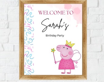 Peppa Pig Welcome to my Party Sign