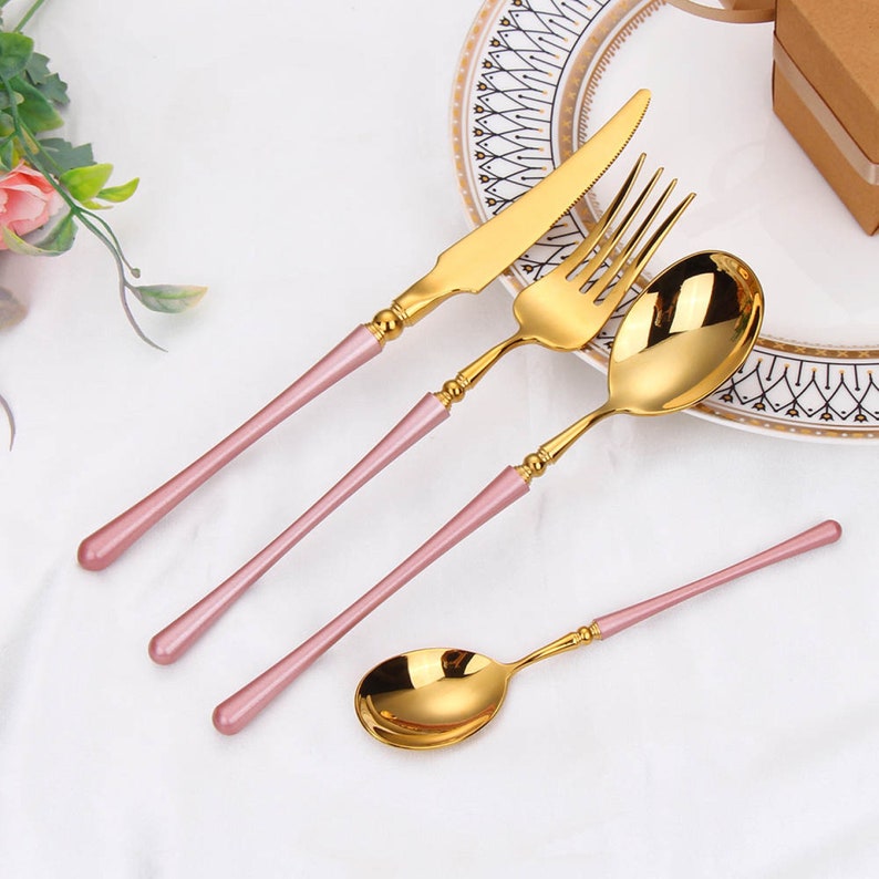 MODERN CUTLERY SET of 24 Piece Luxury Flatware Set Mirror Etsy