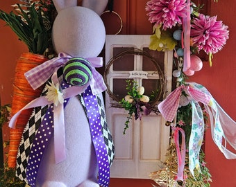 Easter bunny door wreath, XL  EASTER WREATH , Easter door decor, Easter door hanger, Easter rabbit door hanger, Easter luxury decor,  wreath