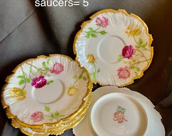 Lantermier LIMOGES France China Vegetable Serving DISH A Bowl Cherry Blossom 24K Gold trim Flawless in every way 12.5 x 6