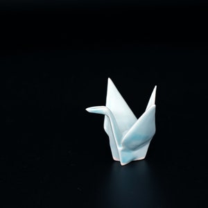 Figurine de grue Origami en porcelaine japonaise, Sculpture d'oiseau faite à la main, grue en céramique 3d, décoration artistique, décoration de maison, cadeau de mariage image 7