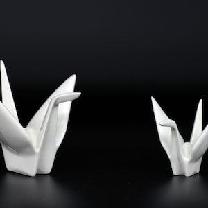 Scultura di gru origami in porcellana giapponese fatta a mano, scultura di uccello in ceramica 3D, decorazione artistica per la casa, regalo di nozze