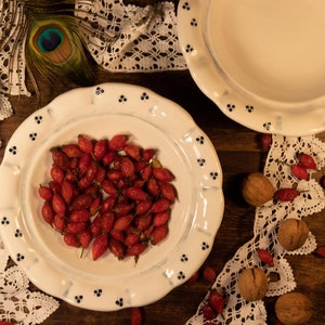 Handmade porcelain plate with vintage flower pattern - perfect for special occasions