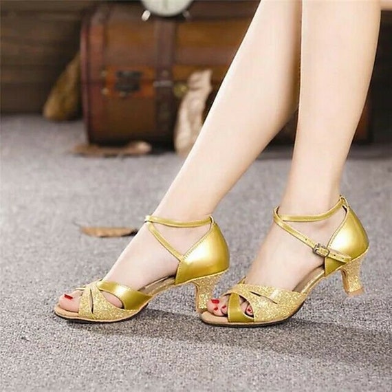 Latin Dames Schoenen Ballroom Salsa Line Dance Sandaal Glitter - Etsy  Nederland