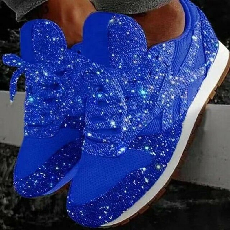 Women's Trainers Athletic Shoes Sneakers Sequins Bling Etsy