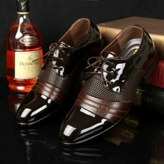 Men Hollow Leather Derby Shoes Casual Dress Formal Business Suits Office  Shoes