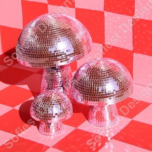 Pink Mushroom Disco Balls