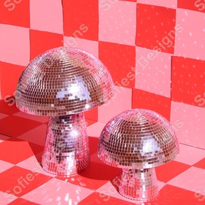 Boules disco aux champignons roses image 2