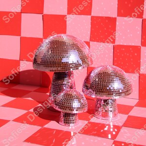 Boules disco aux champignons roses image 3