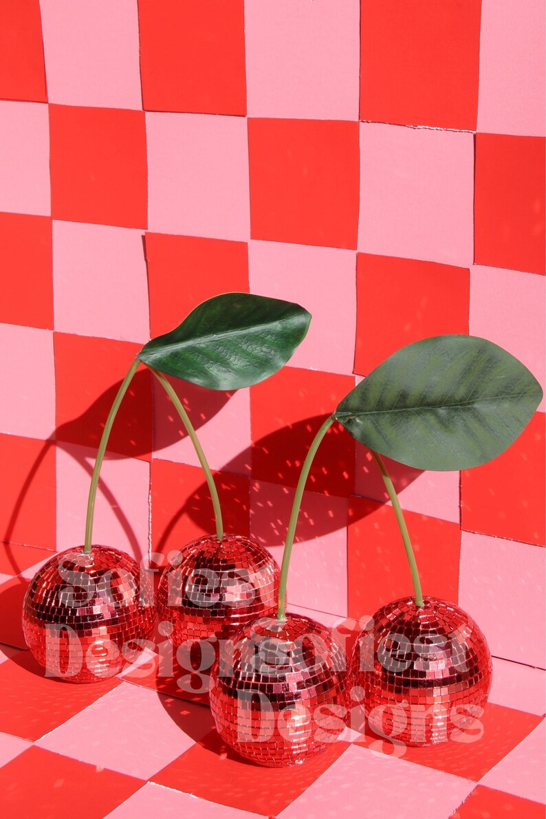 Red Cherry Disco Balls image 4