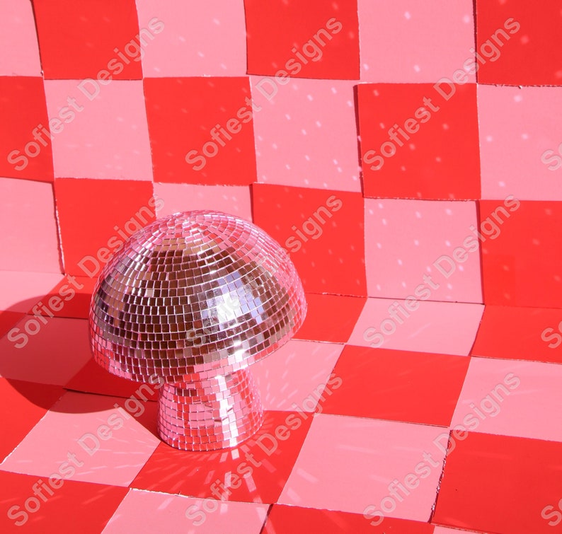 Boules disco aux champignons roses Small