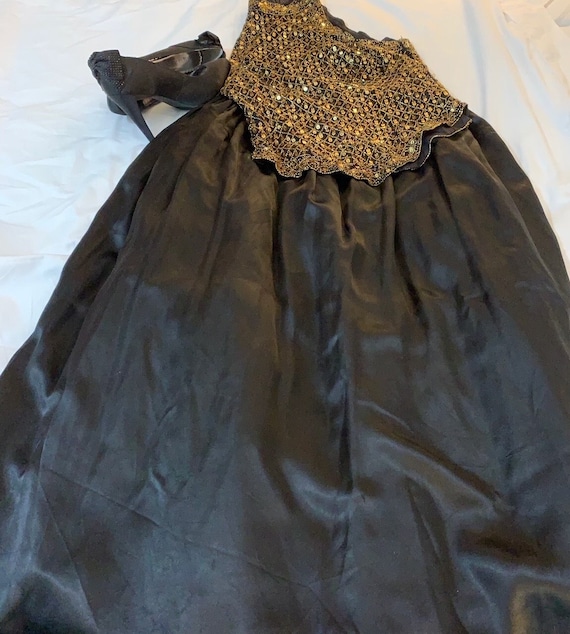 Vintage Scott McClintock Black Taffeta Skirt Size… - image 1