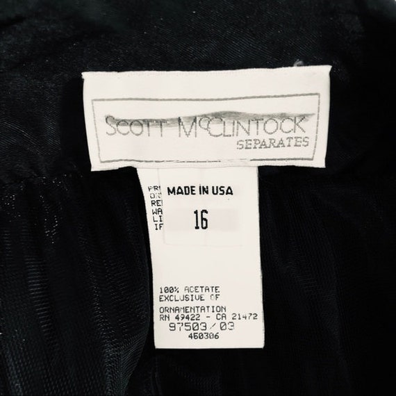 Vintage Scott McClintock Black Taffeta Skirt Size… - image 7