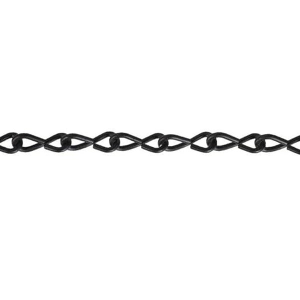 Black coated single Jack chain for hanging stained glass panels, 1 foot, stained glass supplies