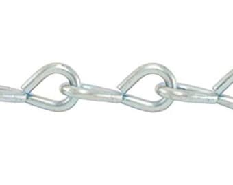 Zinc coated single Jack chain for stained glass panel, 1 foot, stained glass supplies
