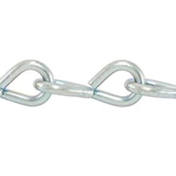 Zinc coated single Jack chain for stained glass panel, 1 foot, stained glass supplies