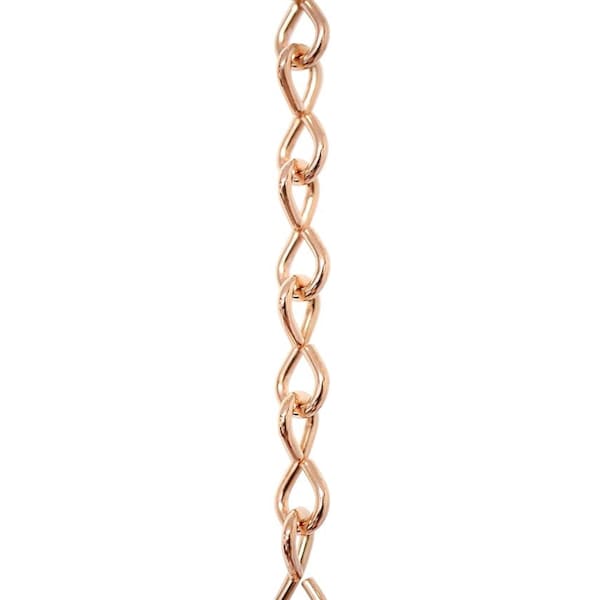 Copper plated single Jack chain for hanging stained glass panels, 1 foot, stained glass supplies