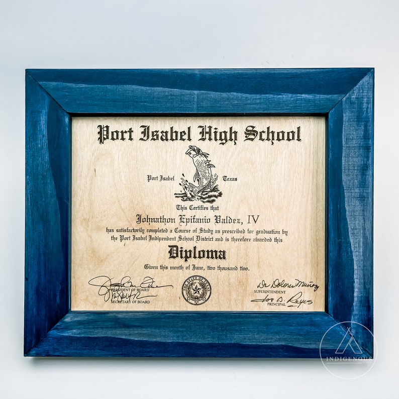 Laser Engraved Graduation Diploma High School Diploma Etsy