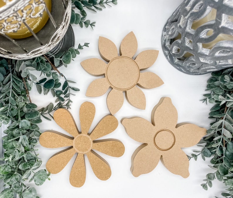 DIY Flower Wood Cutout Wood Flower Wooden Flower Spring - Etsy