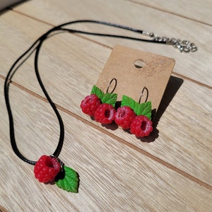 Raspberry Earrings, polymer clay jewelry, Raspberry, Women Gift, Fruit Earrings, Polymerclay Berry, Summer earrings, gift for best friend