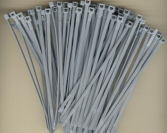 100 5" Inch Long 40# GRAY Nylon Cable Zip Ties Ty Wraps Made in the USA
