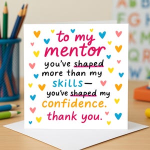To My Mentor-bedankkaart, wenskaarten voor waardering, ondersteuningskaarten voor vertrouwen van de leraar, cadeaukaart voor ontwikkeling van dankbaarheid