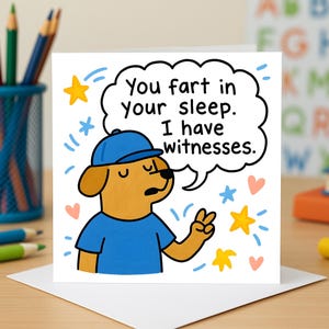 Funny Dog Confession Greeting Card with Fart Joke and Pet Art Animal Humor Greeting Card for Dog Lovers Funny Gift Card Cute Greeting Cards