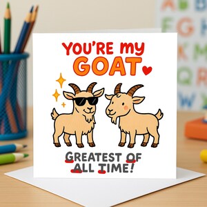 Meilleur de tous les temps - Carte de compliments drôle de chèvre pour lui, elle, son partenaire, son meilleur ami, un cadeau rire d'anniversaire, une idée de carte de voeux amusante