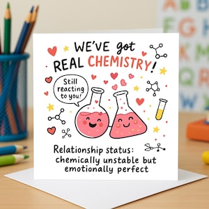 Wissenschaft Liebeskarte Lustige Chemie Geschenkkarte Danke Karte Personalisierte Karte Grußkarte für Partner Paar Beziehung Grußkarten