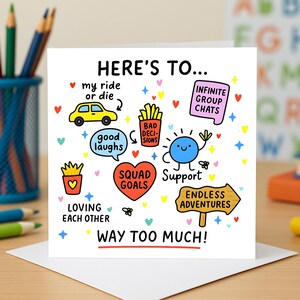Gemeinsam durch das Leben lachen - Freundschaft Lustige Unterstützung Squad Ziele Karte - Süßes Lustiges Geschenk - Besties Grußkarten für Freunde