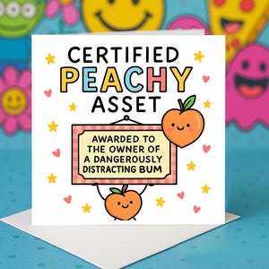 Prix Cheeky bum - Funny Love Card for Boyfriend Girlfriend, Compliment certifié pêche, Cartes de voeux romantiques affectueuses, Cartes de voeux mignonnes